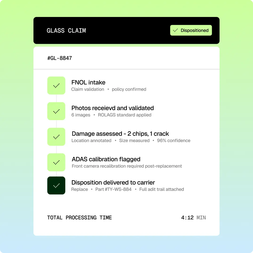 Glass claim workflow preview