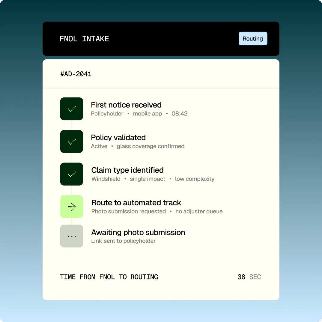 FNOL workflow preview