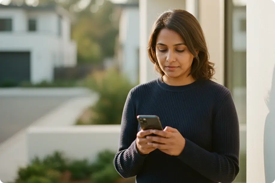 Professional using a phone