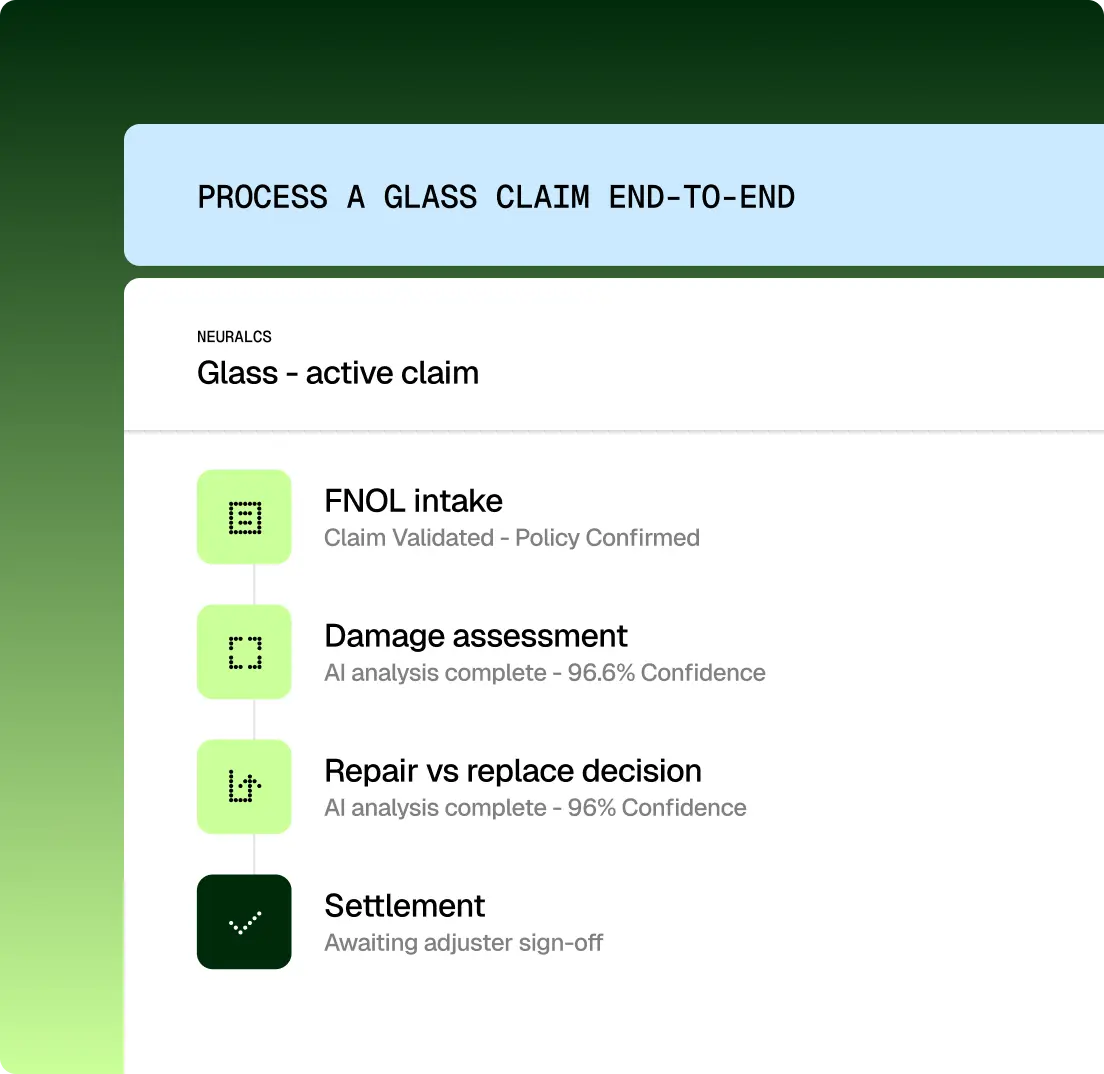 Glass claim disposition workflow